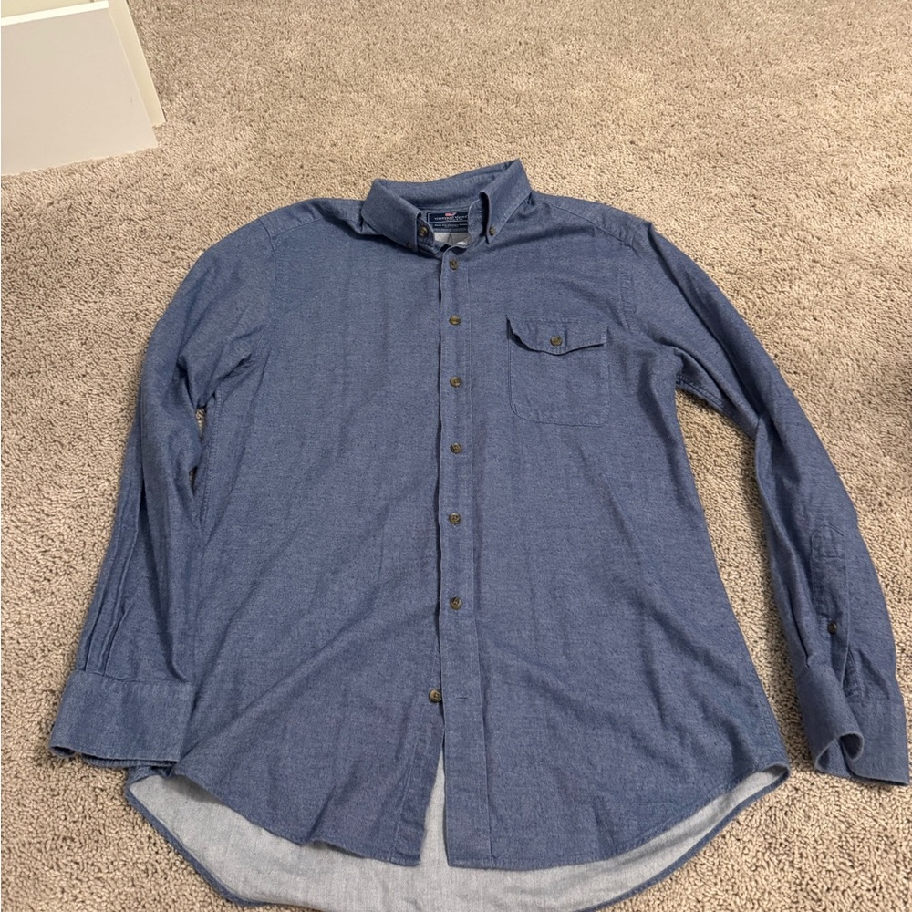 Vineyard Vines Chambray Blue Casual Shirt